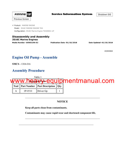DOWNLOAD CATERPILLAR 3516C MARINE ENGINE SERVICE REPAIR MANUAL TKG