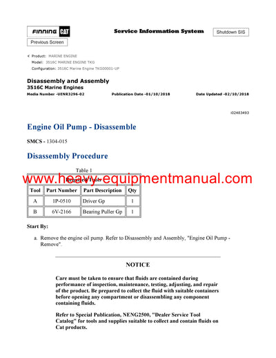 DOWNLOAD CATERPILLAR 3516C MARINE ENGINE SERVICE REPAIR MANUAL TKG