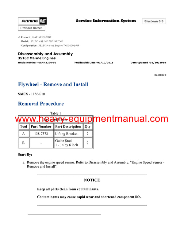 DOWNLOAD CATERPILLAR 3516C MARINE ENGINE SERVICE REPAIR MANUAL TKK