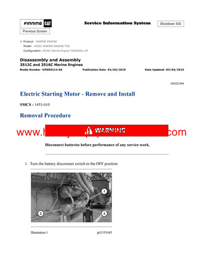 DOWNLOAD CATERPILLAR 3516C MARINE ENGINE SERVICE REPAIR MANUAL TKS