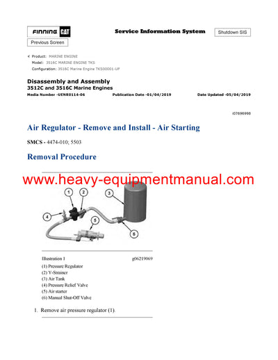 DOWNLOAD CATERPILLAR 3516C MARINE ENGINE SERVICE REPAIR MANUAL TKS