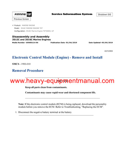 DOWNLOAD CATERPILLAR 3516C MARINE ENGINE SERVICE REPAIR MANUAL TKT