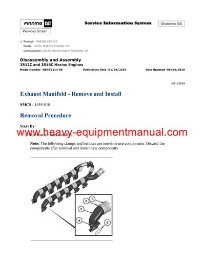 DOWNLOAD CATERPILLAR 3516C MARINE ENGINE SERVICE REPAIR MANUAL TKY
