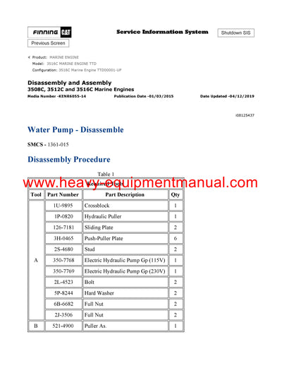 DOWNLOAD CATERPILLAR 3516C MARINE ENGINE SERVICE REPAIR MANUAL TTD