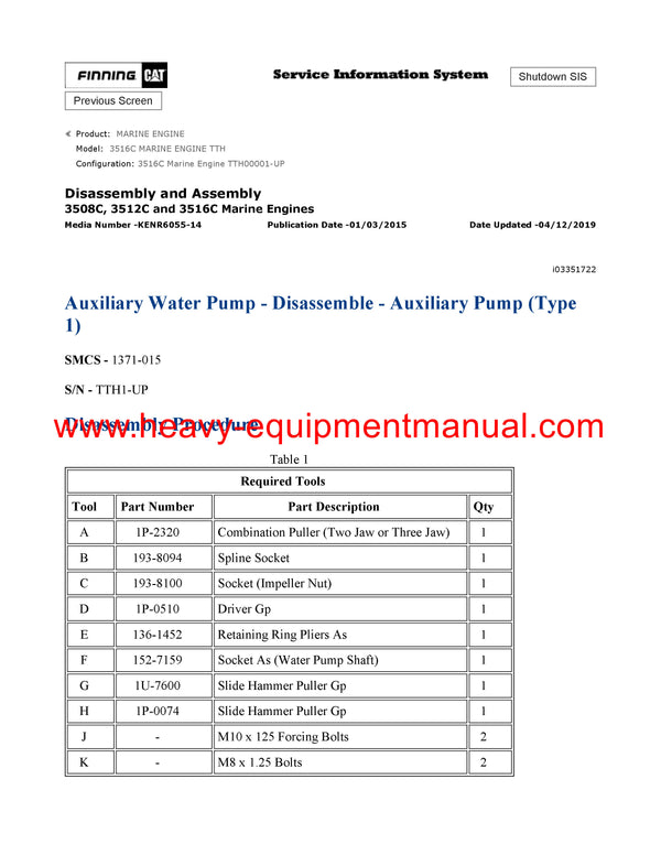 DOWNLOAD CATERPILLAR 3516C MARINE ENGINE SERVICE REPAIR MANUAL TTH