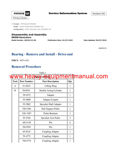 DOWNLOAD CATERPILLAR 3516C PETROLEUM ENGINE SERVICE REPAIR MANUAL CG7