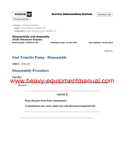 DOWNLOAD CATERPILLAR 3516C PETROLEUM ENGINE SERVICE REPAIR MANUAL JB6