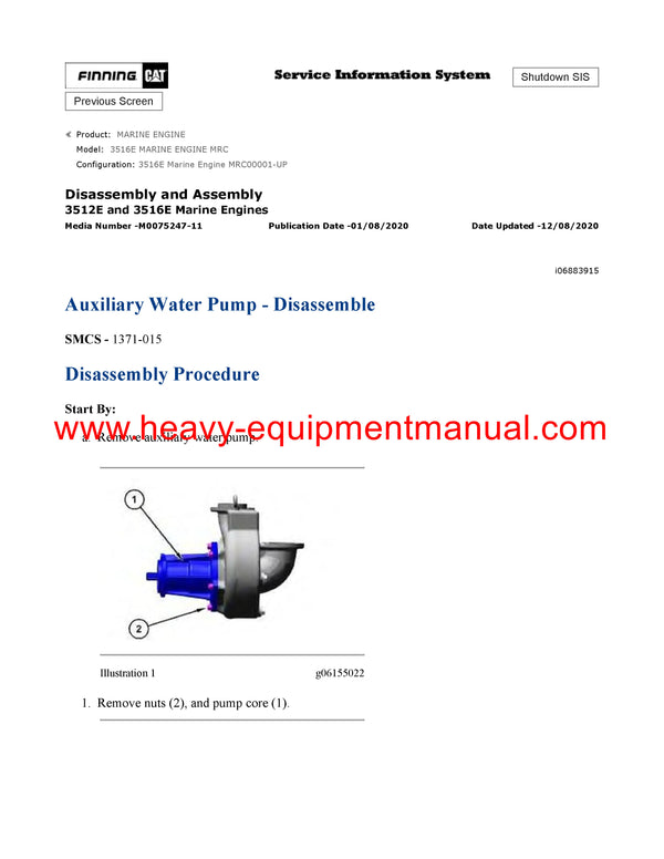 DOWNLOAD CATERPILLAR 3516E MARINE ENGINE SERVICE REPAIR MANUAL MRC