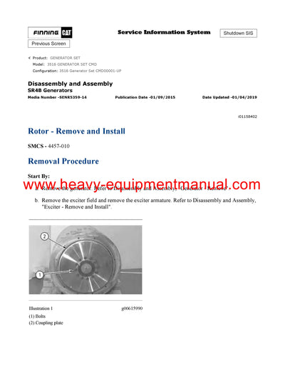 DOWNLOAD CATERPILLAR 3516 GENERATOR SET SERVICE REPAIR MANUAL CMD
