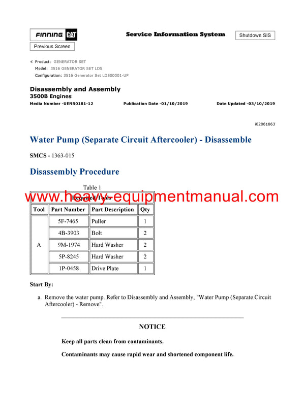 DOWNLOAD CATERPILLAR 3516 GENERATOR SET SERVICE REPAIR MANUAL LD5