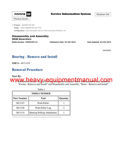 DOWNLOAD CATERPILLAR 3516 GENERATOR SET SERVICE REPAIR MANUAL PTD