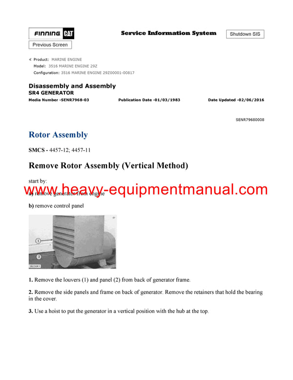 DOWNLOAD CATERPILLAR 3516 MARINE ENGINE SERVICE REPAIR MANUAL 29Z