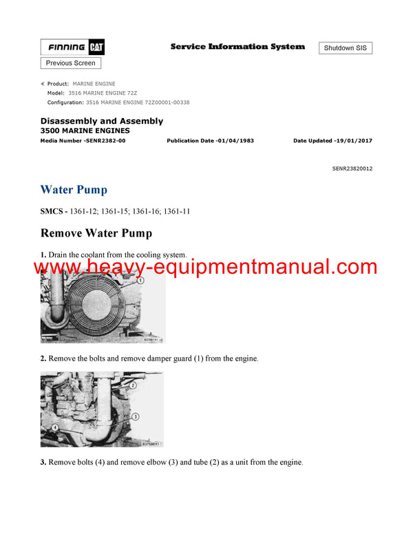 DOWNLOAD CATERPILLAR 3516 MARINE ENGINE SERVICE REPAIR MANUAL 72Z