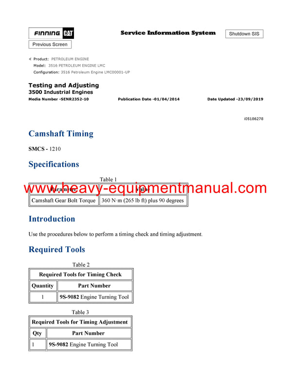 DOWNLOAD CATERPILLAR 3516 PETROLEUM ENGINE SERVICE REPAIR MANUAL LMC