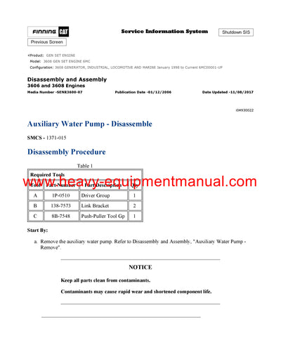 DOWNLOAD CATERPILLAR 3608 GEN SET ENGINE SERVICE REPAIR MANUAL 6MC