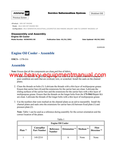 DOWNLOAD CATERPILLAR 3612 GEN SET ENGINE SERVICE REPAIR MANUAL 9RC