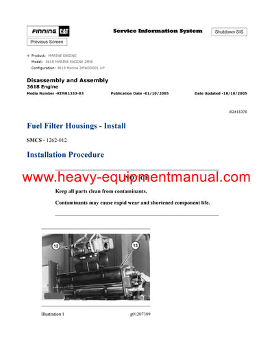 DOWNLOAD CATERPILLAR 3618 MARINE ENGINE SERVICE REPAIR MANUAL 2MW