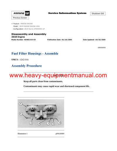 DOWNLOAD CATERPILLAR 3618 MARINE ENGINE SERVICE REPAIR MANUAL 2MW