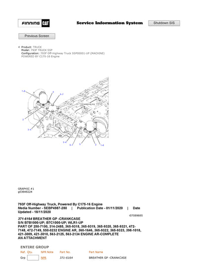 Download Caterpillar 793F Truck Parts Manual SSP