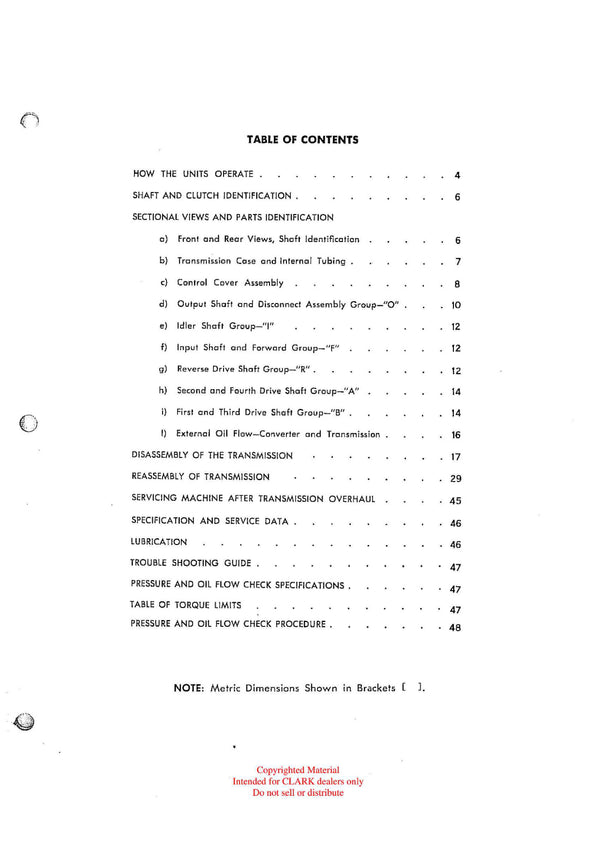 Clark 4000 Powershift Transmission maintenance & service manual - PDF Download