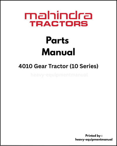 Mahindra 4010 Gear Tractor (10 Series) Parts Manual - PDF Download