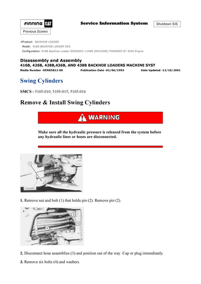 DOWNLOAD CATERPILLAR 416B BACKHOE LOADER SERVICE REPAIR MANUAL 8SG