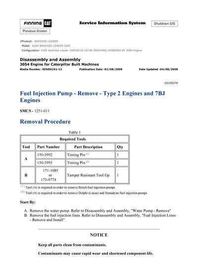 DOWNLOAD CATERPILLAR 416C BACKHOE LOADER SERVICE REPAIR MANUAL 1WR