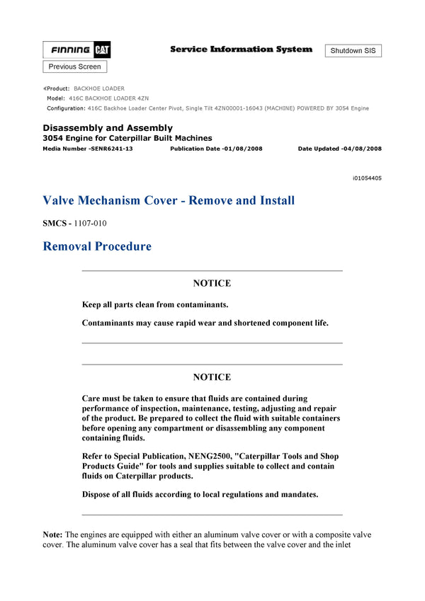 DOWNLOAD CATERPILLAR 416C BACKHOE LOADER SERVICE REPAIR MANUAL 4ZN
