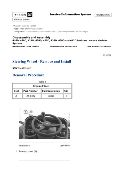 DOWNLOAD CATERPILLAR 416D BACKHOE LOADER SERVICE REPAIR MANUAL BGJ