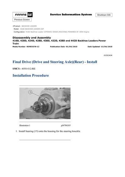 DOWNLOAD CATERPILLAR 416D BACKHOE LOADER SERVICE REPAIR MANUAL CXP