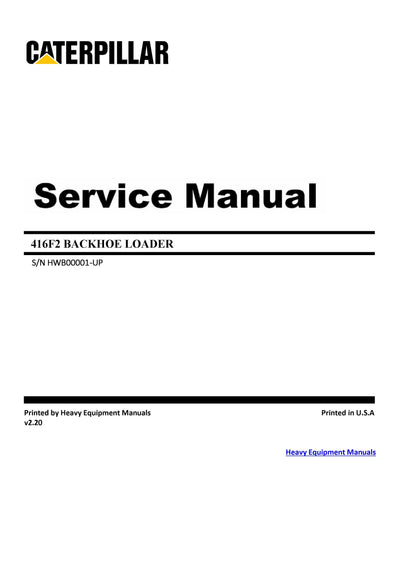 DOWNLOAD CATERPILLAR 416F2 BACKHOE LOADER SERVICE REPAIR MANUAL HWB
