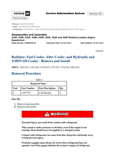 DOWNLOAD CATERPILLAR 416F BACKHOE LOADER FULL COMPLETE SERVICE REPAIR MANUAL LWT