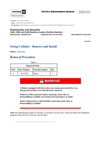 DOWNLOAD CATERPILLAR 420E BACKHOE LOADER SERVICE REPAIR MANUAL DJL