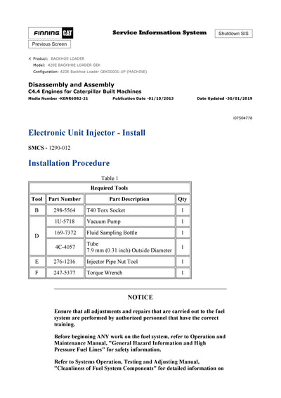 DOWNLOAD CATERPILLAR 420E BACKHOE LOADER SERVICE REPAIR MANUAL GEK