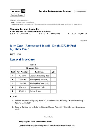 DOWNLOAD CATERPILLAR 420E BACKHOE LOADER SERVICE REPAIR MANUAL HLS