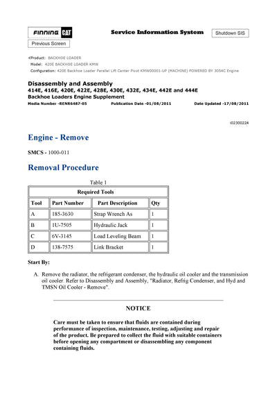DOWNLOAD CATERPILLAR 420E BACKHOE LOADER FULL COMPLETE SERVICE REPAIR MANUAL KMW