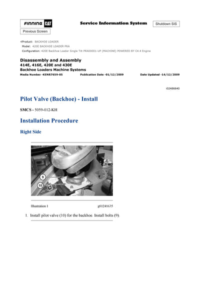DOWNLOAD CATERPILLAR 420E BACKHOE LOADER SERVICE REPAIR MANUAL PRA