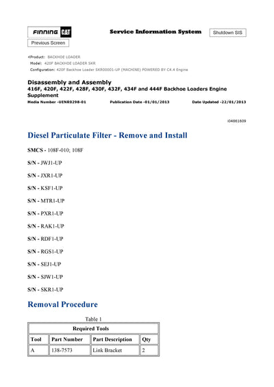 DOWNLOAD CATERPILLAR 420F BACKHOE LOADER SERVICE REPAIR MANUAL SKR