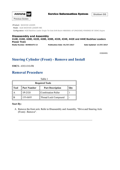 DOWNLOAD CATERPILLAR 422E BACKHOE LOADER SERVICE REPAIR MANUAL HBE