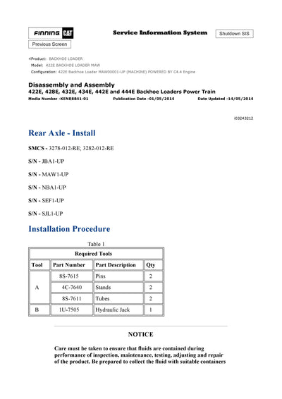 DOWNLOAD CATERPILLAR 422E BACKHOE LOADER SERVICE REPAIR MANUAL MAW