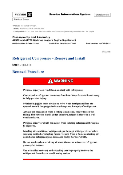 DOWNLOAD CATERPILLAR 427F2 BACKHOE LOADER SERVICE REPAIR MANUAL HWK