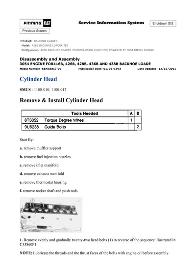 DOWNLOAD CATERPILLAR 428B BACKHOE LOADER SERVICE REPAIR MANUAL 7EJ