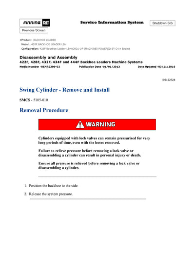 DOWNLOAD CATERPILLAR 428F BACKHOE LOADER SERVICE REPAIR MANUAL LBH