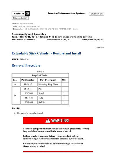 DOWNLOAD CATERPILLAR 442E BACKHOE LOADER SERVICE REPAIR MANUAL EME