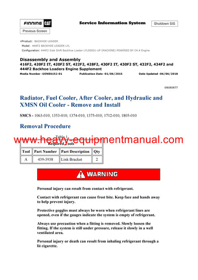 DOWNLOAD CATERPILLAR 444F2 BACKHOE LOADER SERVICE REPAIR MANUAL LYL