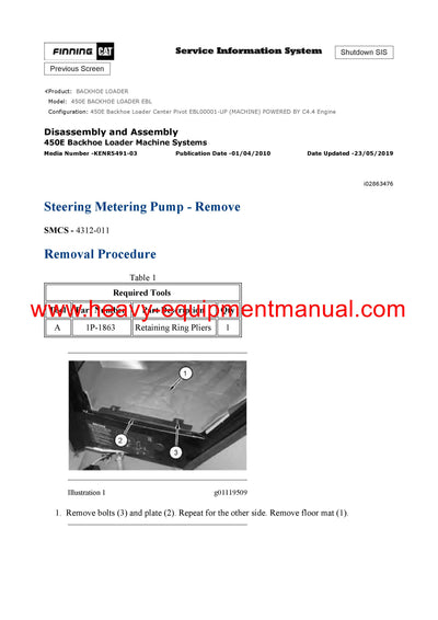 DOWNLOAD CATERPILLAR 450E BACKHOE LOADER SERVICE REPAIR MANUAL EBL