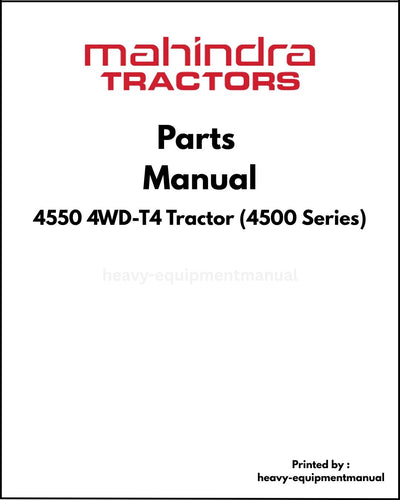 Mahindra 4550 4WD-T4 Tractor (4500 Series) Parts Manual - PDF Download