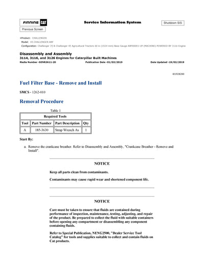 DOWNLOAD CATERPILLAR 45 CHALLENGER SERVICE REPAIR MANUAL ABF