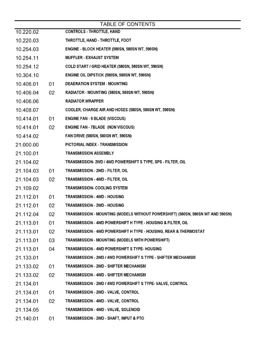 Case 580SN-WT Tractor Loader Backhoe Tier III Parts Manual 47762167