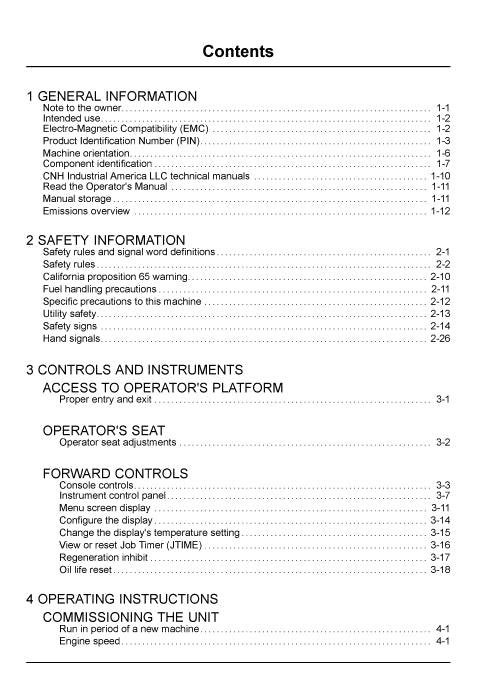Case 586H, 588H Tier 4B (final) Rough Terrain Forklift Operator Manual 47780077